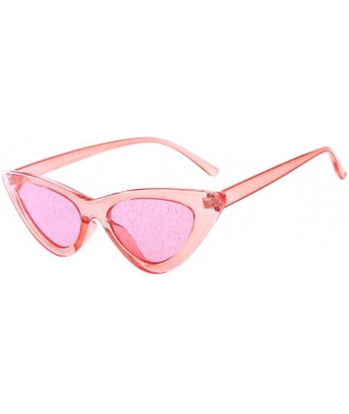 Cat Eye Women's Fashion Sunglasses-Cat Eye Sunglasses Jelly Sunshade Sunglasses Integrated Sexy Vintage Glasses (Pink) - C918...