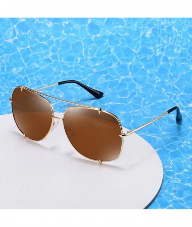 Oversized Oversized Aviator Sunglasses for Men Women Classic Designer Metal Frame UV400 Shades Retro Sun Glassesfor Women - C...