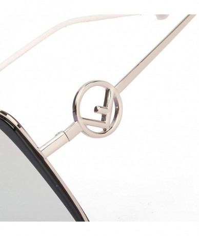 Aviator Fashion sunglasses ladies- 2019 new sunglasses women's big frame eyebrow sunglasses - F - CR18S5GTLND $81.38