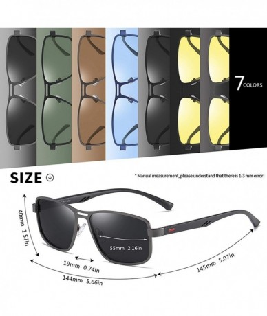 Goggle 2020 Fashion Sunglasses Men Polarized Square Metal Frame Male Sun Glasses Driving Fishing Eyewear - C2gun Gray - CF198...