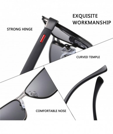 Goggle 2020 Fashion Sunglasses Men Polarized Square Metal Frame Male Sun Glasses Driving Fishing Eyewear - C2gun Gray - CF198...