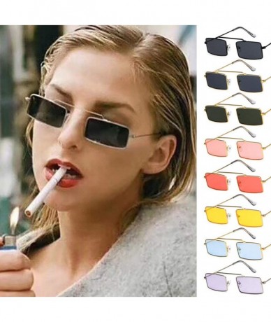 Semi-rimless Vintage Steampunk Sunglasses Rectangle Glasses - 1 - C518Y7DSILQ $38.57