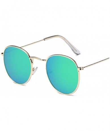 Oval Classic Metal Women Sunglasses Summer UV Protection Black Frame Fashion Adult Eyeglasses - 9gold-green - CB199CEOM0Y $51.00