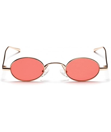 Oval Small Oval Retro Sunglasses Men Mirror Sun glasses Women Elegant Summer 2018 - Clear Red - CY18CX93LZZ $20.29