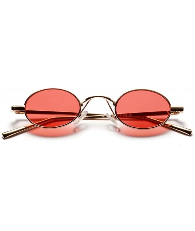 Oval Small Oval Retro Sunglasses Men Mirror Sun glasses Women Elegant Summer 2018 - Clear Red - CY18CX93LZZ $20.29