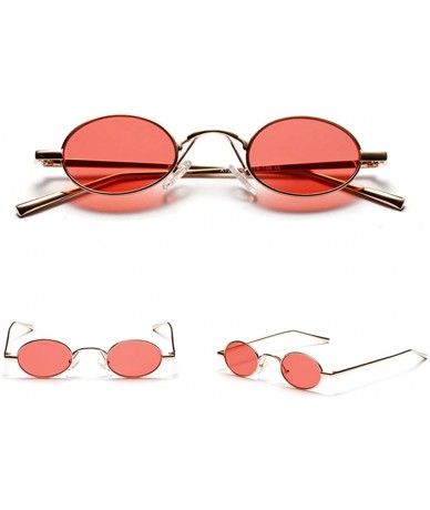 Oval Small Oval Retro Sunglasses Men Mirror Sun glasses Women Elegant Summer 2018 - Clear Red - CY18CX93LZZ $20.29