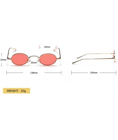 Oval Small Oval Retro Sunglasses Men Mirror Sun glasses Women Elegant Summer 2018 - Clear Red - CY18CX93LZZ $20.29