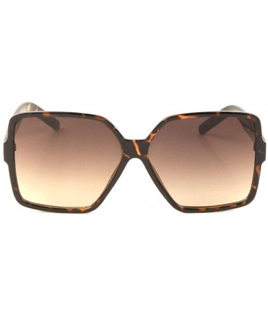 Butterfly Oversized Crystal Color Square Butterfly Sunglasses - Brown Demi - CR197XR2HKR $25.29