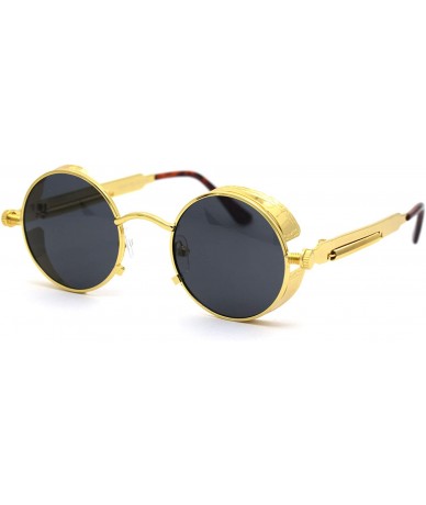 Round Ultra Narrow Kid Size Steam Punk Round Circle Lens Victorian Sunglasses - Gold Black - CB18WZI9DDR $26.57