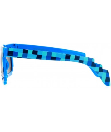 Wayfarer Pixelated 8 Bit Retro Video Game Horned Sunglasses - Blue - CZ1258SDU5R $19.94