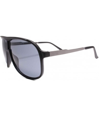 Aviator Classic Vintage Retro 90s Mens Womens Oversized Turbo Sunglasses - Gray - CS18UL7NOG7 $22.36