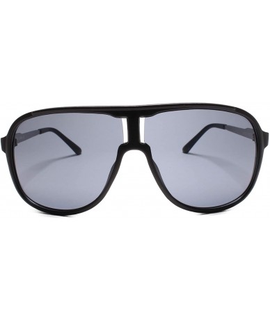 Aviator Classic Vintage Retro 90s Mens Womens Oversized Turbo Sunglasses - Gray - CS18UL7NOG7 $22.36