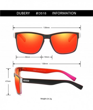 Round Vintage Polarized Sunglasses for Men Women Retro Square Sun Glasses D518 - Red&rose/Red - CP18ZA6XSG7 $34.54