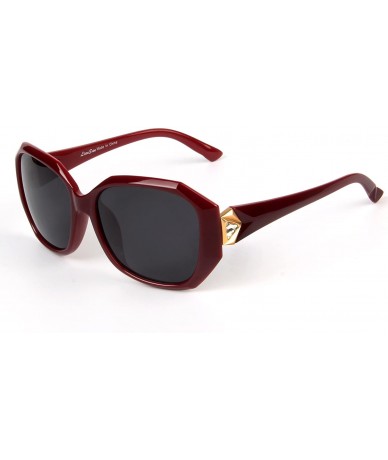 Oversized designer Oversized Women Uv400 Protection Polarized Sunglasses lsp6240 - Red - CJ120YRD7VT $52.64