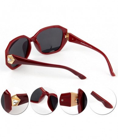 Oversized designer Oversized Women Uv400 Protection Polarized Sunglasses lsp6240 - Red - CJ120YRD7VT $52.64