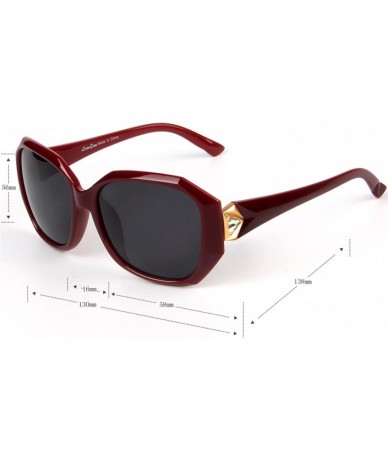 Oversized designer Oversized Women Uv400 Protection Polarized Sunglasses lsp6240 - Red - CJ120YRD7VT $52.64