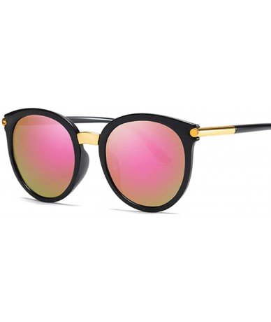 Round Sexy Round Sunglasses Women Brand Designer Mirror Vintage Sun Glasses Female Lens Shades For Ladies UV400 - Pink - C818...