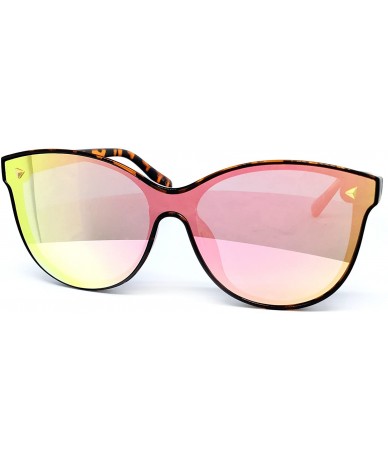 Semi-rimless 7123-1 Oversize Wraparound Semi-Rimless Shield Lens Sunglasses - Rose Gold - CZ18QGTLCA2 $26.42