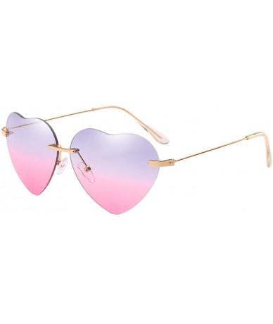 Oversized Unique Fashion Design Heart-shaped Sunglasses Streetwear for Women Vintage - Gray&pink - C618DMQHA0X $26.52