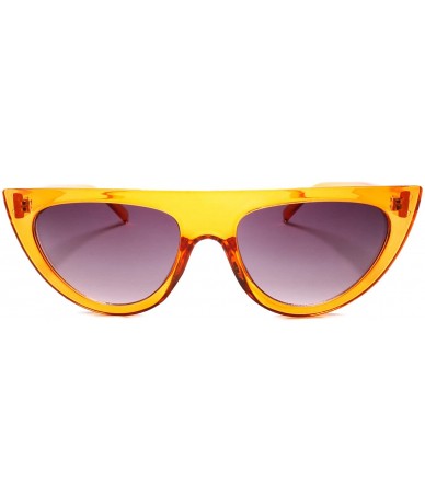 Cat Eye Classic Vintage Retro Womens Flat Top Cat Eye Sunglasses - Orange - CZ18U4RE6QK $23.08