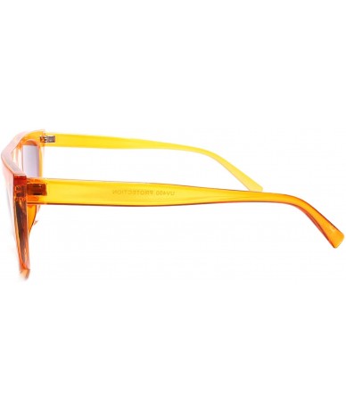 Cat Eye Classic Vintage Retro Womens Flat Top Cat Eye Sunglasses - Orange - CZ18U4RE6QK $23.08