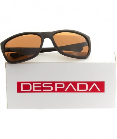 Round Made In ITALY Classic. Men's Sunglasses Plastic Frame- Polarized Lens DS1553 - Matte Brown - CZ189N5W7HY $44.43