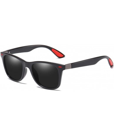 Rectangular Polarized Sunglasses Driving Photosensitive Glasses 100% UV protection - Bright Black/Black - CY18SUI86MY $34.83