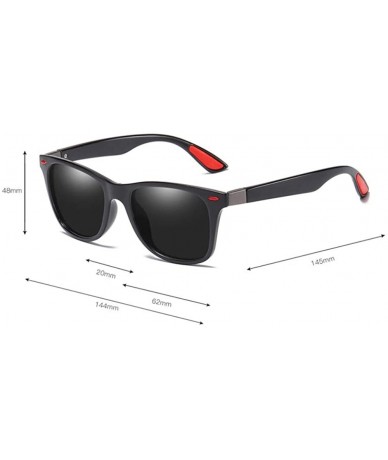 Rectangular Polarized Sunglasses Driving Photosensitive Glasses 100% UV protection - Bright Black/Black - CY18SUI86MY $34.83