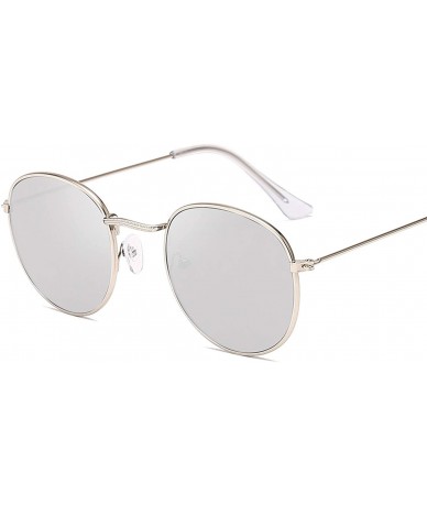 Square 2019 Classic Small Frame Round Sunglasses Women/Men Er Alloy Mirror Sun Glasses Vintage Oculos - Silver Mercury - CA19...