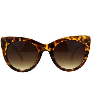 Oversized Womens Mod Chic Oversize Cat Eye Thick Plastic Sunglasses - Tortoise Yellow Brown - CO180Q0WIGM $20.42