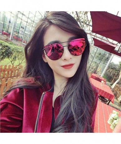 Cat Eye Fashion Sunglasses Glasses Coating - Black - CV197WDIN8H $44.73