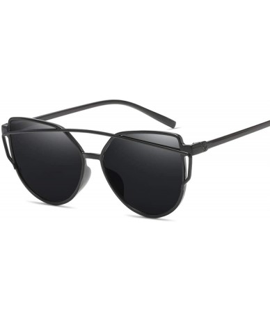 Cat Eye Fashion Sunglasses Glasses Coating - Black - CV197WDIN8H $44.73