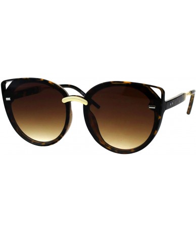 Round Designer Fashion Womens Sunglasses Round Cateye Frame UV 400 - Tortoise (Brown) - C018GD3A3OM $20.63