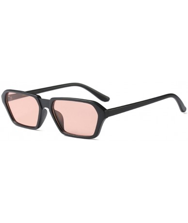 Square Vintage Rectangle Sunglasses Small Frame Women Square Fashion Eyewear - Black - C318DW9Q9D8 $18.72