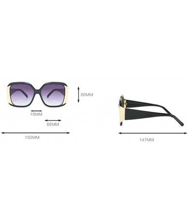 Oversized Fashion oversized Square Frame Glasses Brand Designer Retro Big Frame Women Sunglasses - Black - CM18WCEOQAQ $21.88