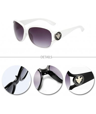 Goggle Womens Oversized Fashion Sunglasses Vintage Glasses for Driving Outdoor - White - CY18RQE7IM9 $17.09