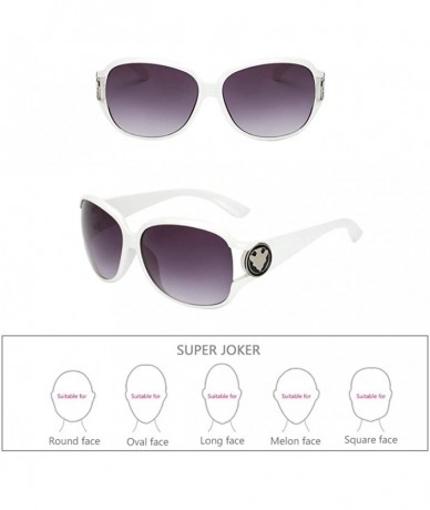 Goggle Womens Oversized Fashion Sunglasses Vintage Glasses for Driving Outdoor - White - CY18RQE7IM9 $17.09