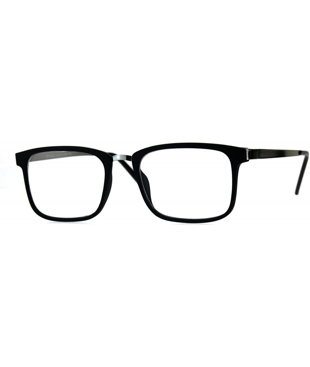 Rectangular Mens Double Rim Rectangular Designer Fashion Style Powered Reading Glasses - Silver Black - CZ18EN0RN6O $24.53