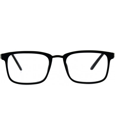 Rectangular Mens Double Rim Rectangular Designer Fashion Style Powered Reading Glasses - Silver Black - CZ18EN0RN6O $24.53