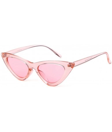 Goggle Retro Vintage Cateye Sunglasses for Women Clout Goggles Plastic Frame Glasses - Transparent Pink - C218D2S4DTT $19.96