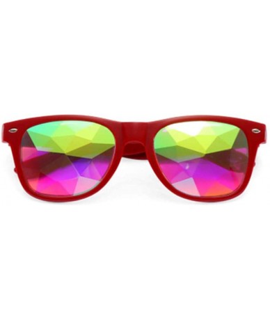 Aviator Kaleidoscope Glasses Women Men Retro Diffracted Lens Holographic Red As Picteur - Black - C318YZWY4I0 $17.85