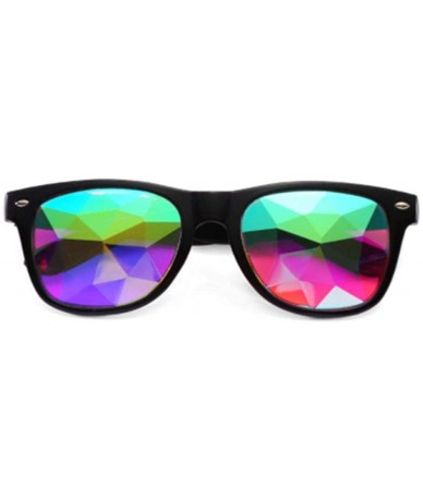 Aviator Kaleidoscope Glasses Women Men Retro Diffracted Lens Holographic Red As Picteur - Black - C318YZWY4I0 $17.85