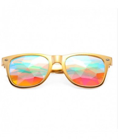 Aviator Kaleidoscope Glasses Women Men Retro Diffracted Lens Holographic Red As Picteur - Black - C318YZWY4I0 $17.85