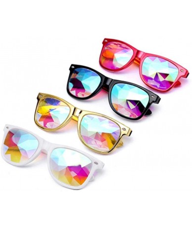 Aviator Kaleidoscope Glasses Women Men Retro Diffracted Lens Holographic Red As Picteur - Black - C318YZWY4I0 $17.85