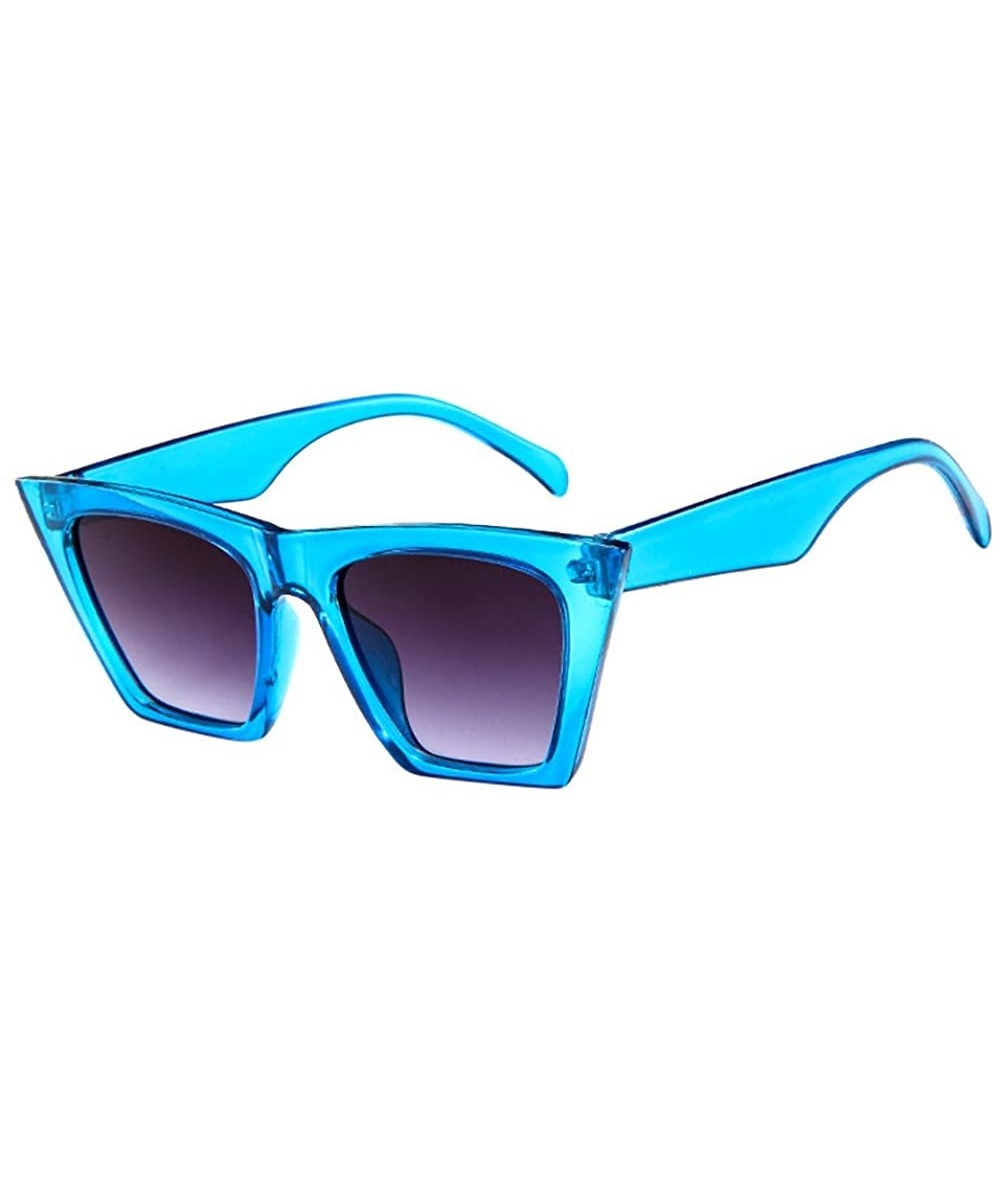 Cat Eye Unisex Vintage Retro Glasses Unisex Fashion Sunglasses Oversized Cat Eye Eyewear Glasses - Blue - C81905L7XON $17.83