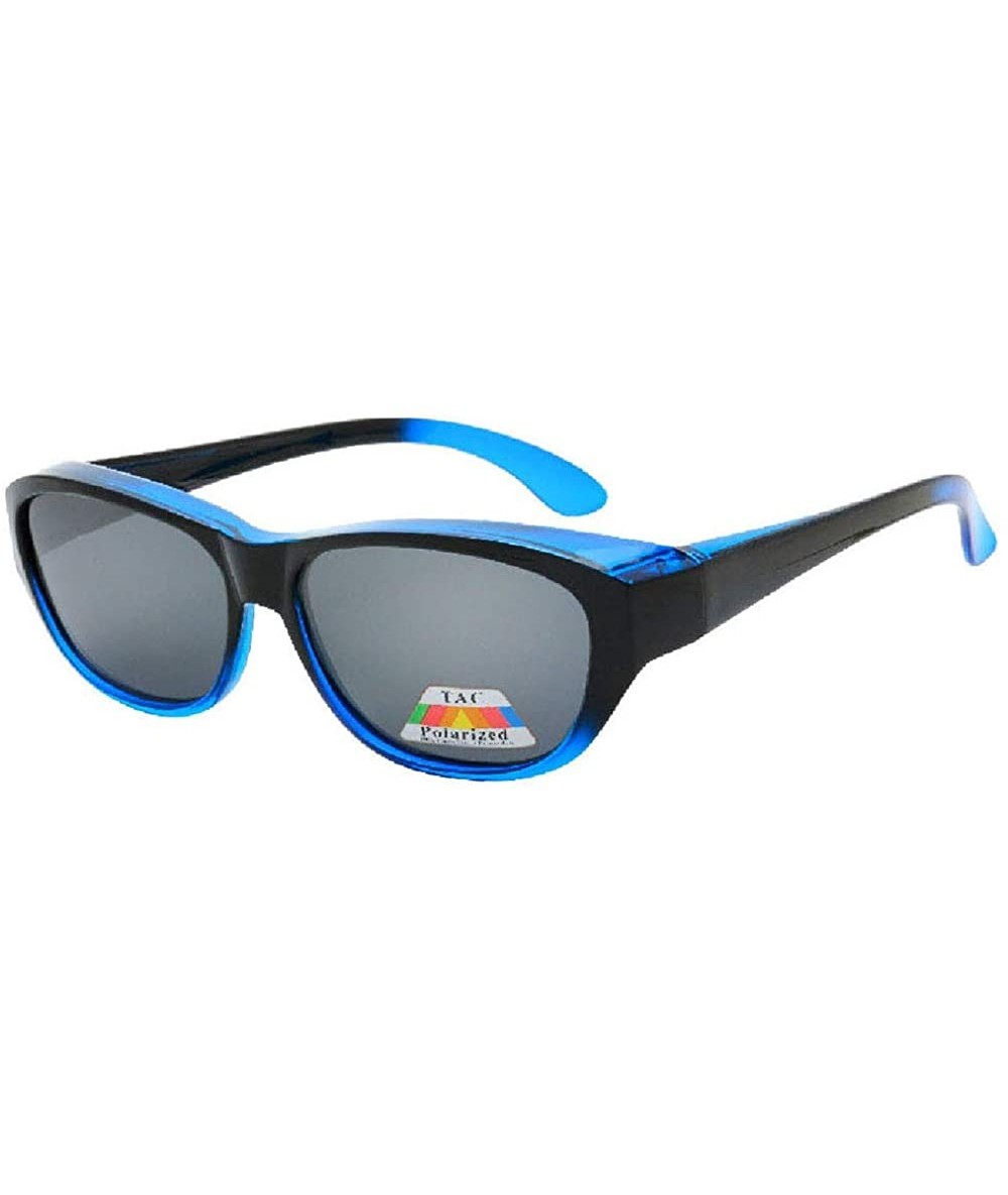 Oval Polarized Fashion Fit Over 2 Tone Polarized Collection"Gemini" - Blue - CN18ODOL9MZ $19.85