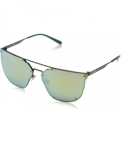 Square Men's An3073 Hundo-p1 Square Sunglasses - Green/Emerald Iridium - C61822U5K9W $86.42