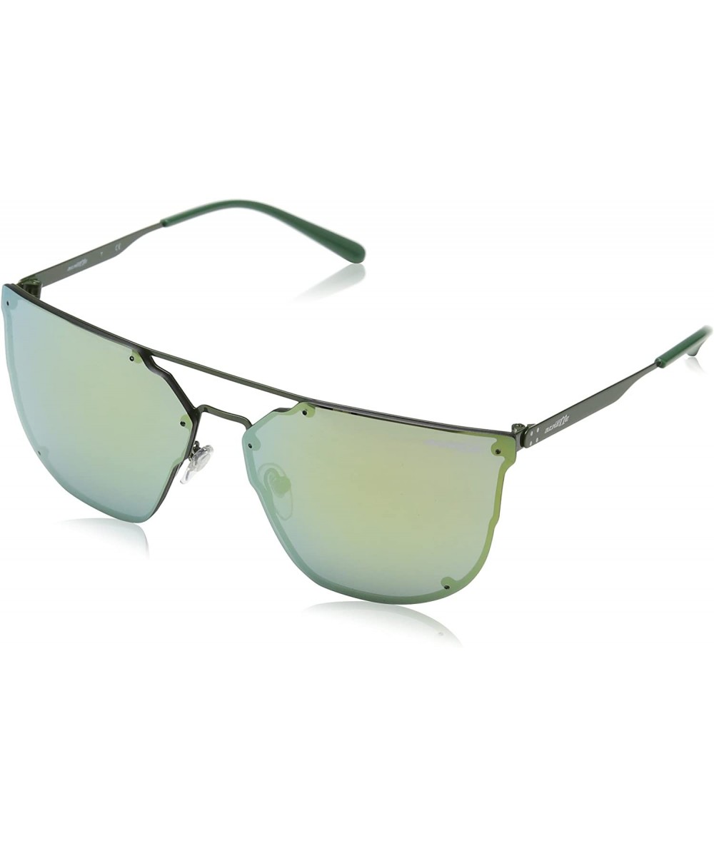 Square Men's An3073 Hundo-p1 Square Sunglasses - Green/Emerald Iridium - C61822U5K9W $86.42