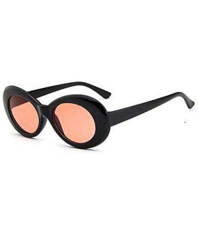 Oval Glasses Oval Sunglasses Ladies Trendy Vintage Retro Sunglasses Women's White Black Eyewear UV-red Yellow Lens - CP199220...