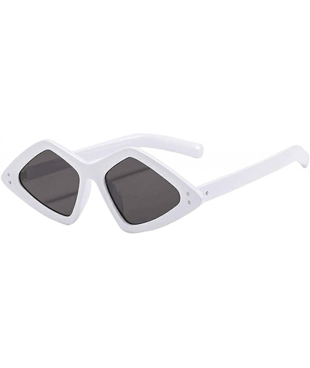 Oversized Unisex Lightweight Irregular Fashion Sunglasses - Mirrored Polarized Lens 2019 Fashion - White - CC18TI9K45S $16.49